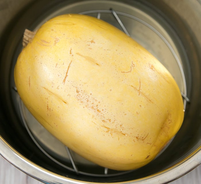 photo of a spaghetti squash in an Instant Pot