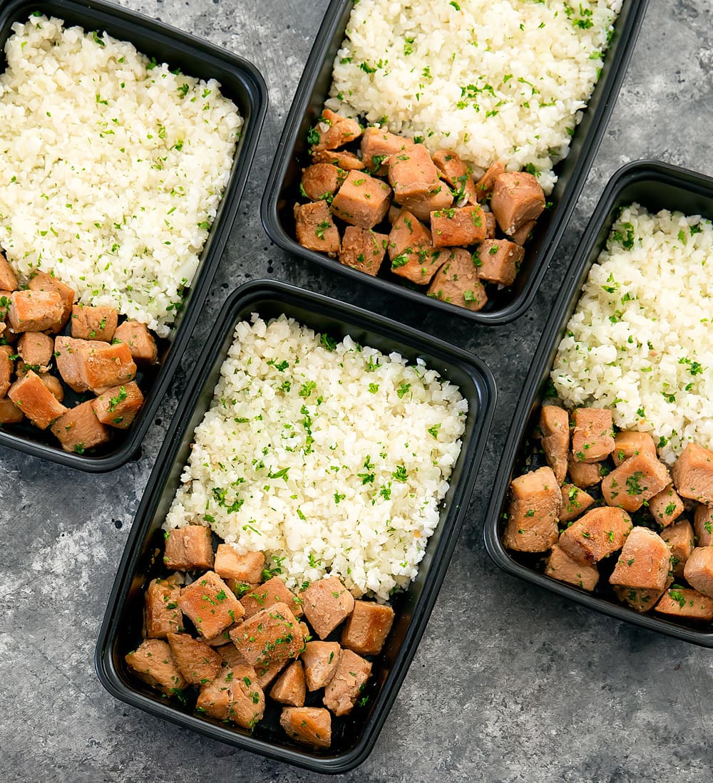 Honey Garlic Butter Chicken with Cauliflower Rice Meal Prep Kirbie's