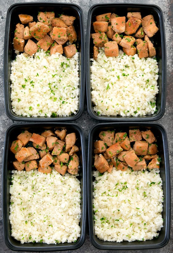 Honey Garlic Butter Chicken with Cauliflower Rice Meal Prep Kirbie's