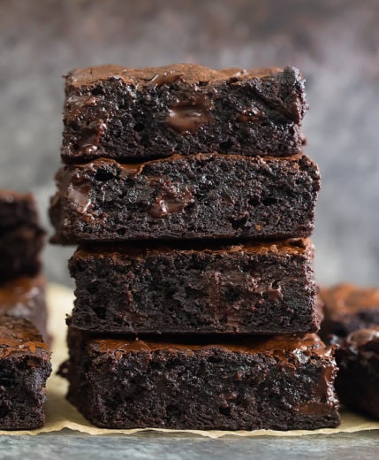 photo of a stack of brownies