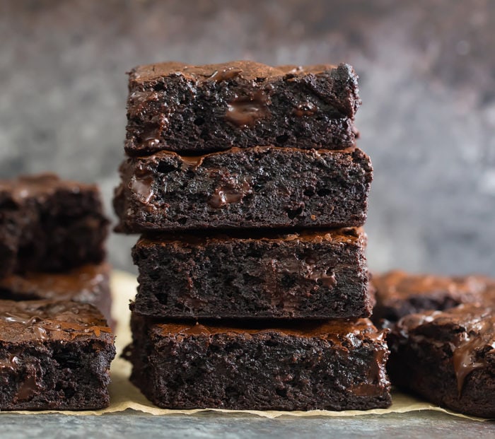 photo of a stack of brownies