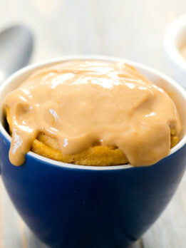 photo of a keto peanut butter mug cake