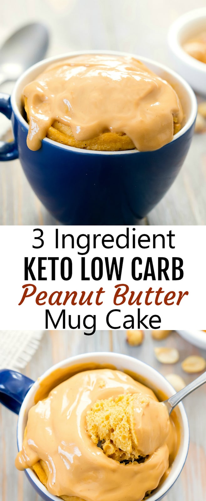 3 Ingredient Keto Peanut Butter Mug Cake - Kirbie's Cravings