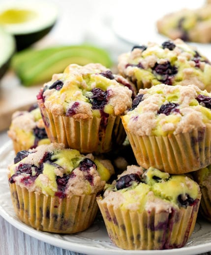 photo of avocado blueberry muffins