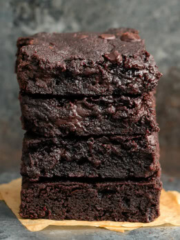 photo of a stack of brownies