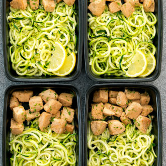 Lemon Garlic Chicken With Zucchini Noodles Meal Prep - Kirbie's Cravings