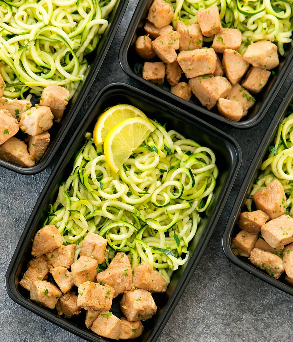 Lemon Garlic Chicken with Zucchini Noodles Meal Prep Kirbie's Cravings