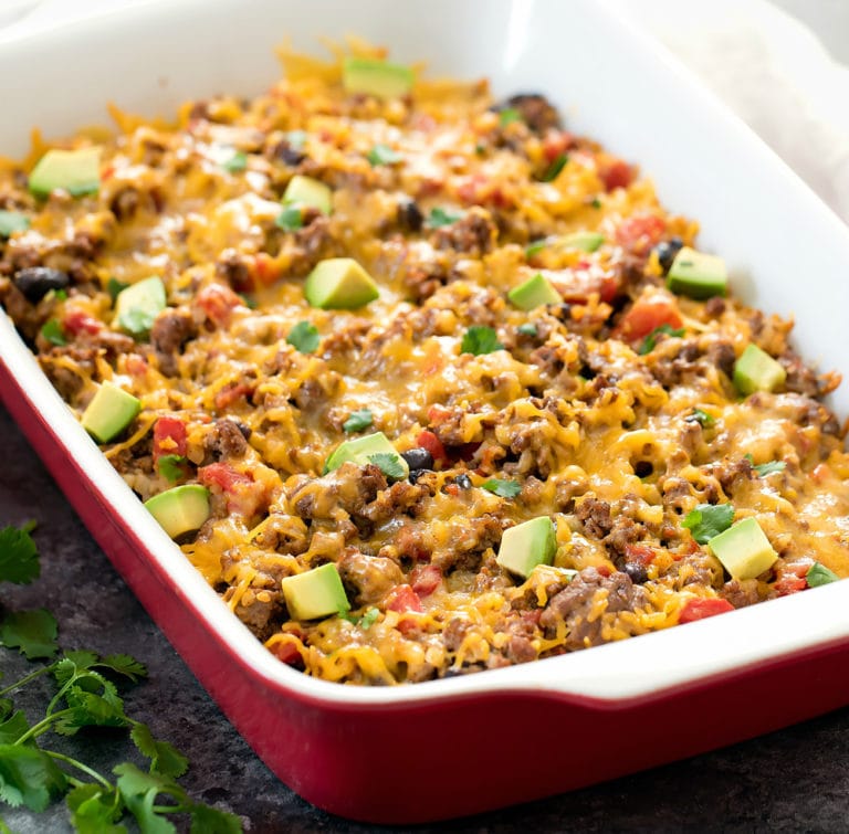 Taco Cauliflower Rice Casserole - Kirbie's Cravings