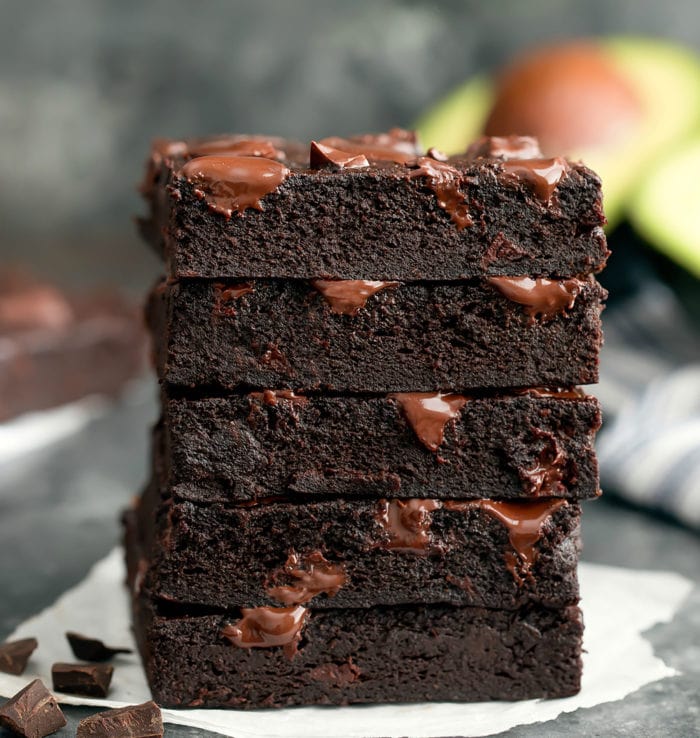 photo of a stack of five brownies