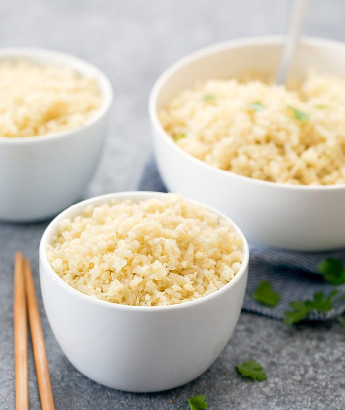 photo of bowls of cauliflower rice