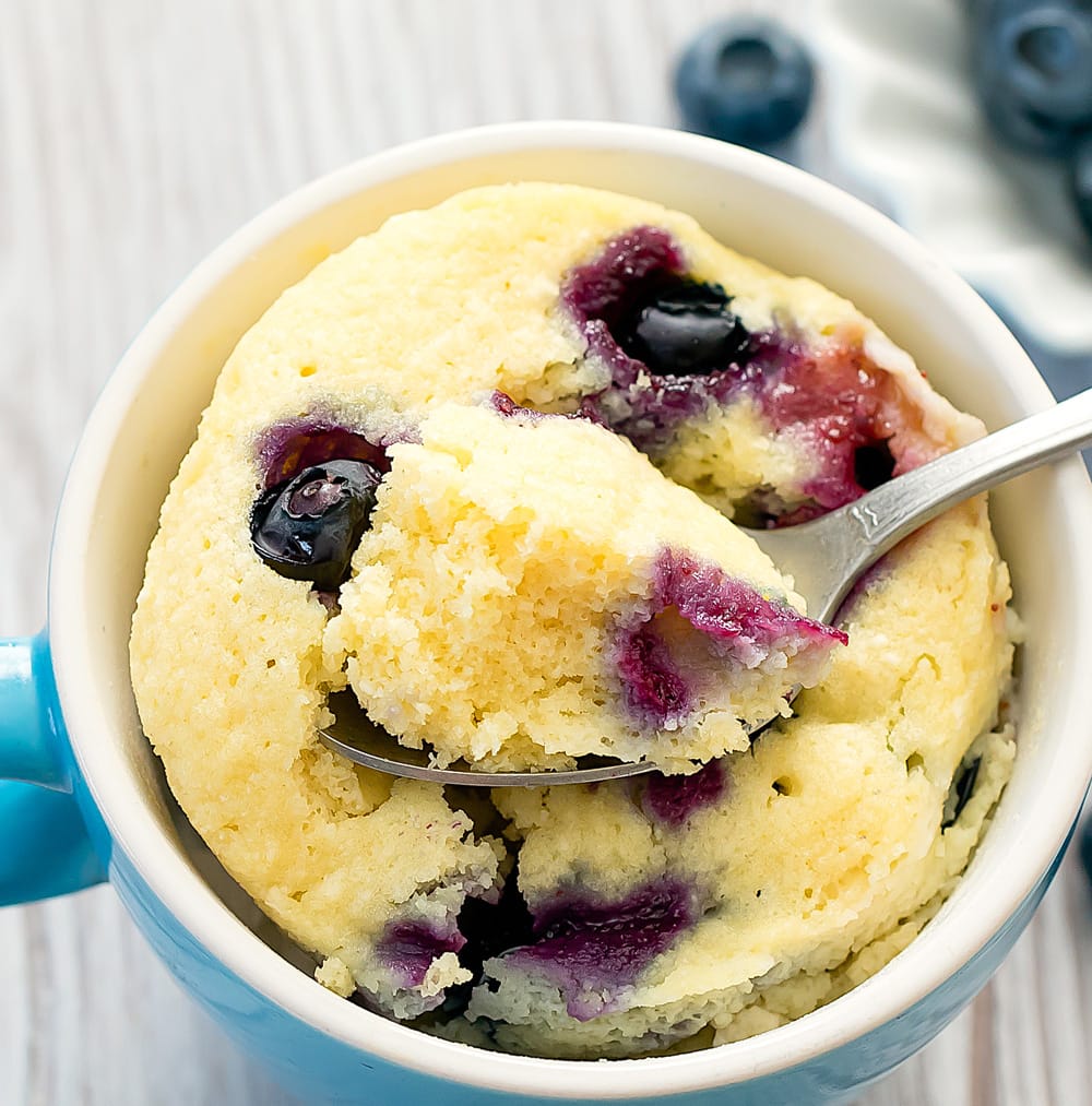 Keto Blueberry Mug Cake Kirbie's Cravings