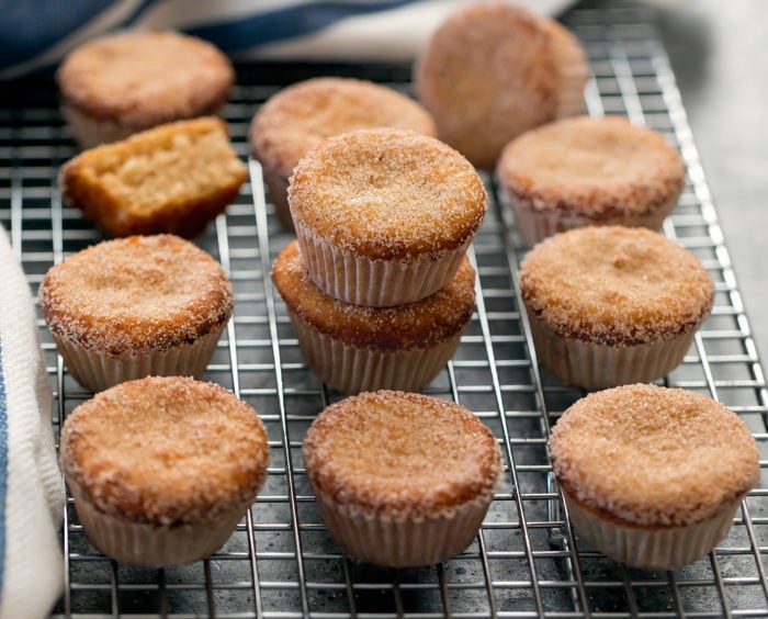photo of keto donut muffins on a baking rack
