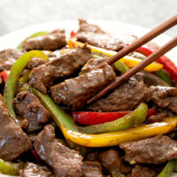 close-up photo of chinese pepper steak