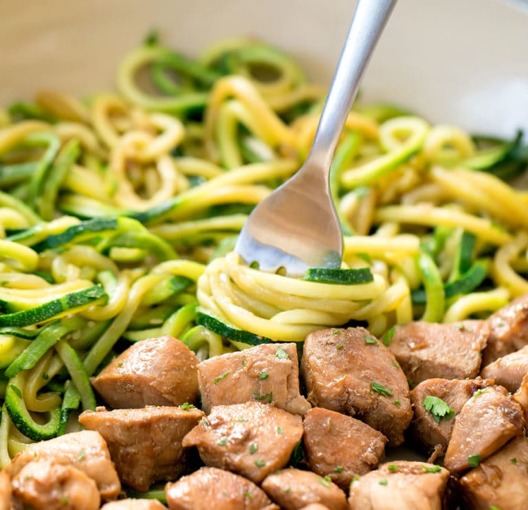 Garlic Butter Chicken With Zucchini Noodles Kirbie S Cravings