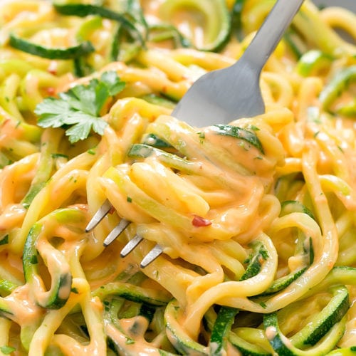 Keto Bang Bang Zucchini Noodles - Kirbie's Cravings