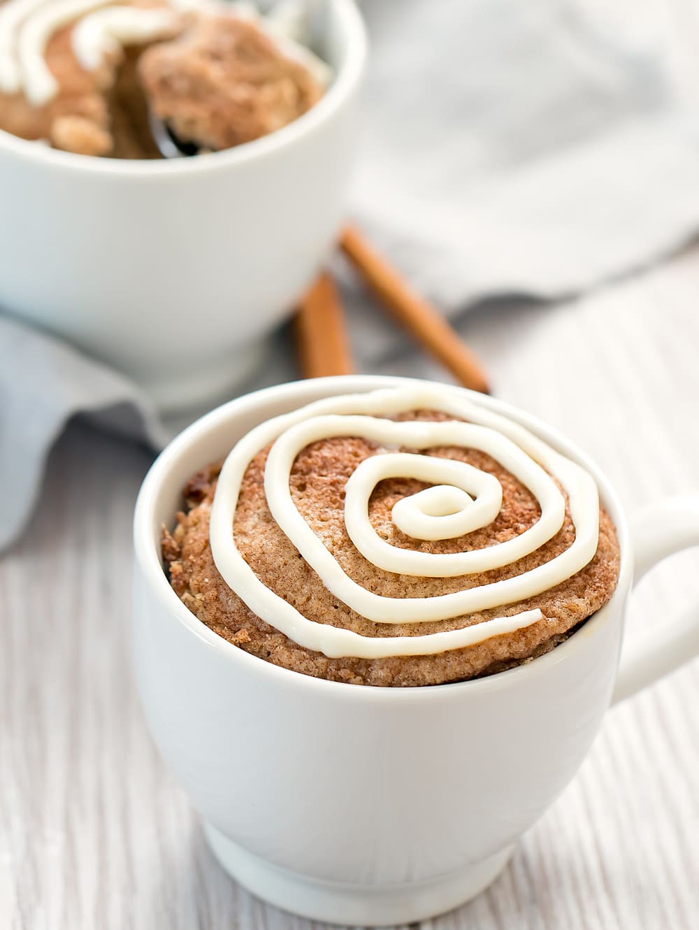 Keto Cinnamon Roll Mug Cake - Kirbie's Cravings