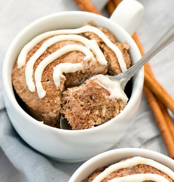 Keto Cinnamon Roll Mug Cake Kirbie's Cravings