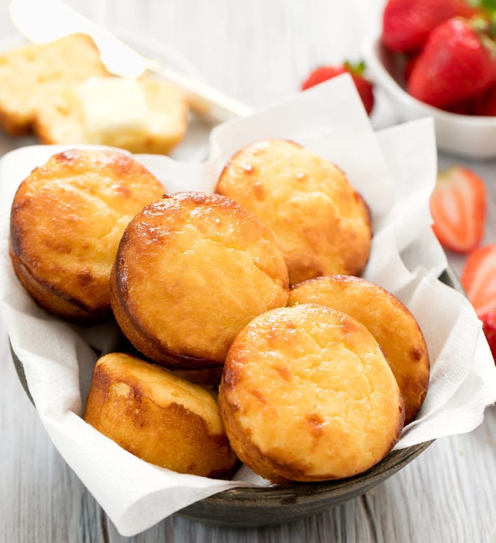 photo of a basket of Low Carb Sweet Butter Biscuits