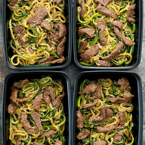 Meal Prep Garlic Butter Steak Recipe with Zucchini Noodles : 15