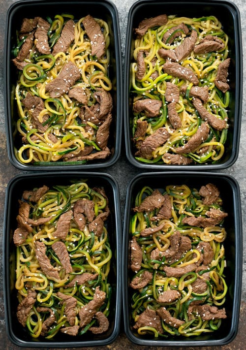 Garlic Beef Zucchini Noodles Meal Prep Kirbie's Cravings