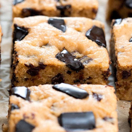 Keto Peanut Butter Chocolate Chip Bars - Kirbie's Cravings