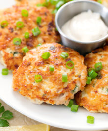 chicken fritters on a plate