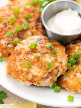 chicken fritters on a plate