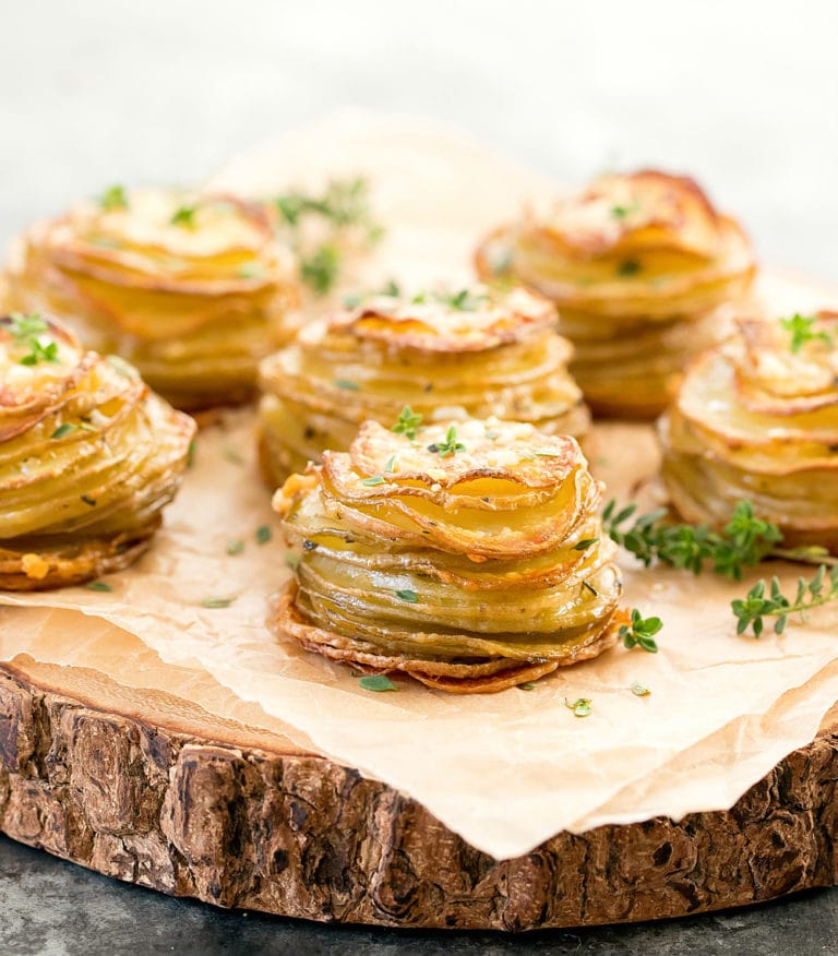 Crispy Parmesan Potato Stacks - Kirbie's Cravings