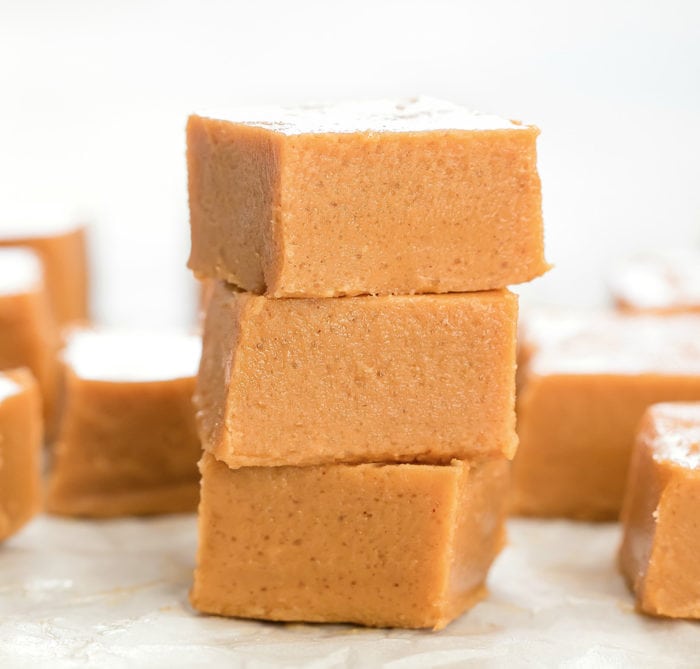 photo of a stack of peanut butter fudge