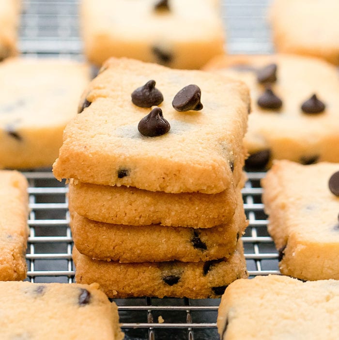 close-up photo of keto shortbread cookies