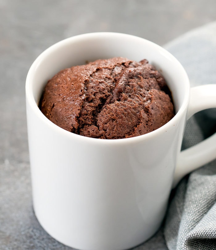photo of a chocolate cake mix mug cake