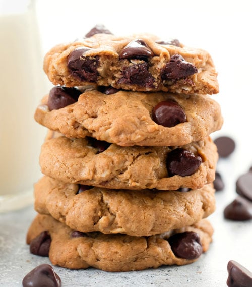 Flourless Peanut Butter Oatmeal Cookies - Kirbie's Cravings