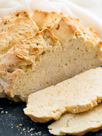 photo of sliced no yeast bread