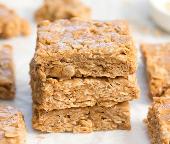 3 Ingredient No Bake Oatmeal Bars - Kirbie's Cravings