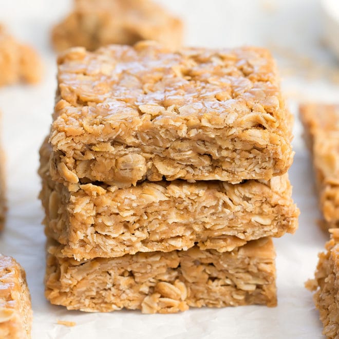 3 Ingredient No Bake Oatmeal Bars - Kirbie's Cravings