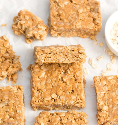 3 Ingredient No Bake Oatmeal Bars - Kirbie's Cravings