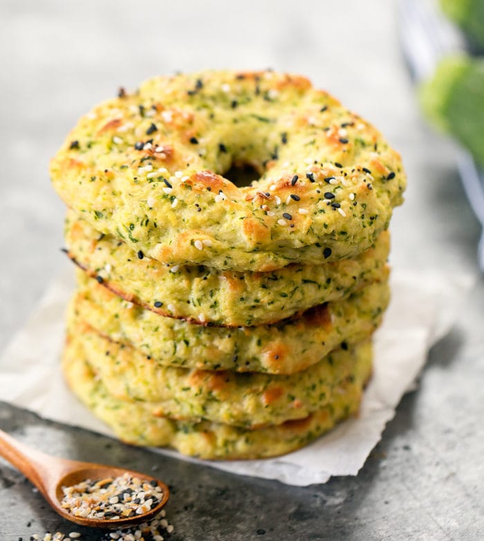 photo of a stack of zucchini bagels