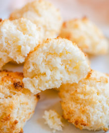 close-up photo of the coconut macaroon