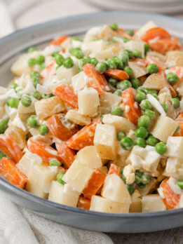 potato salad on a serving plate