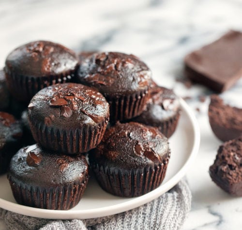 Double Chocolate Muffins (No Eggs, Oil or Butter) - Kirbie's Cravings