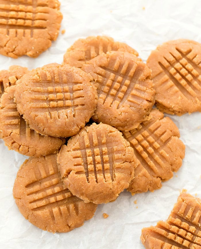 a pile of no bake peanut butter cookies.