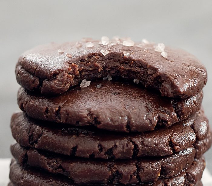 close-up shot of a no bake chocolate cookie