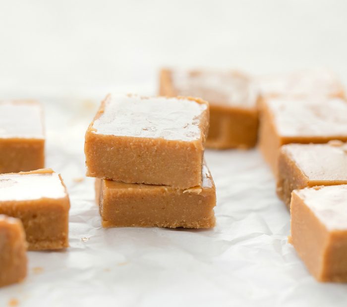 two pieces of fudge