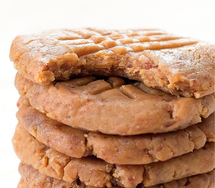 close-up shot of a stack of cookies