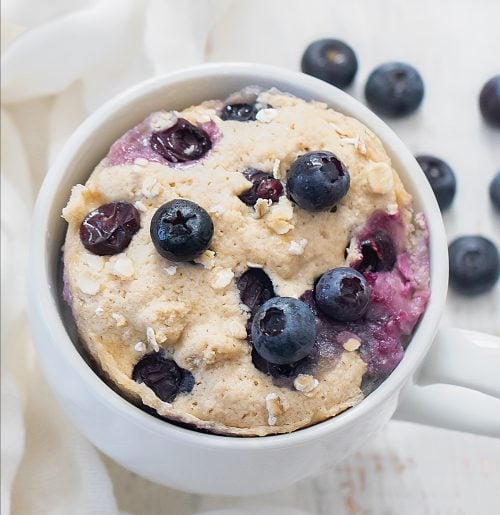 Healthy Blueberry Mug Muffin No White Flour Butter Oil Refined Sugar Or Eggs Kirbies 6625