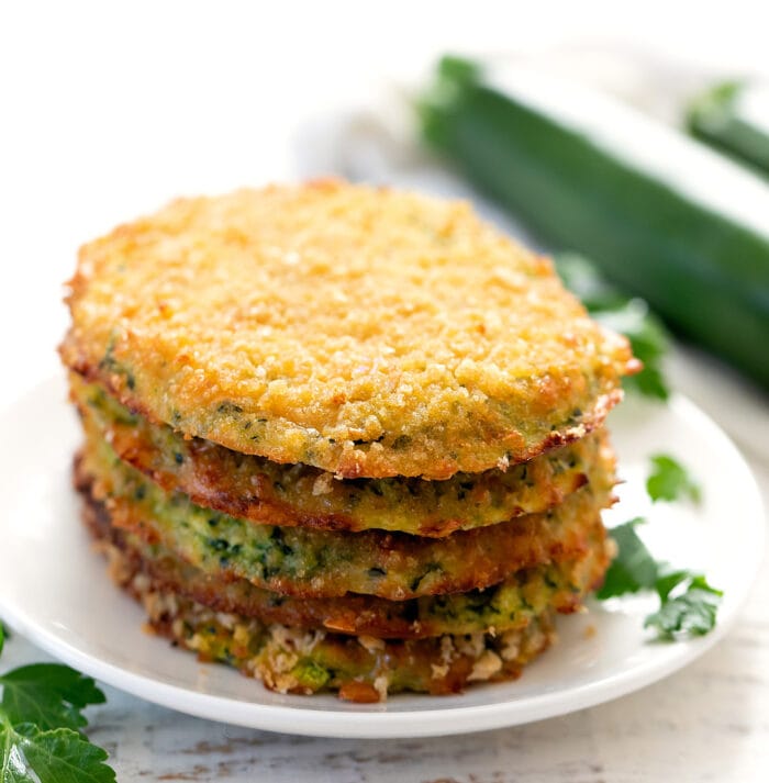 a stack of zucchini fritters.