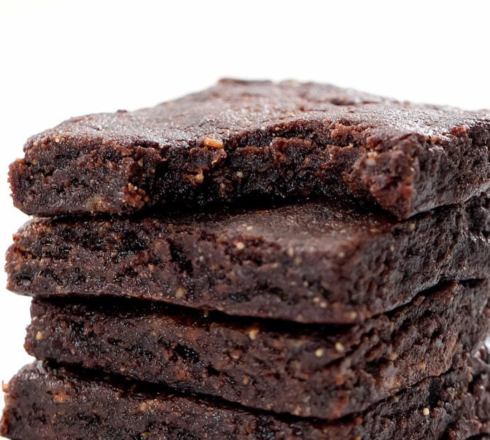 close-up of a brownie.