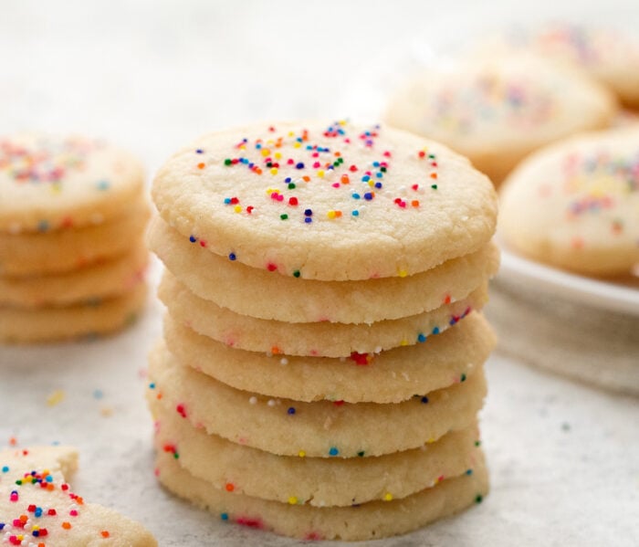 a stack of sugar cookies.