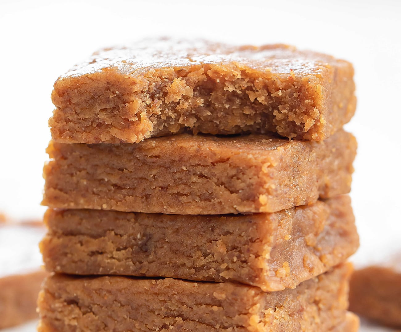 2 Ingredient No Bake Peanut Butter Brownies (No Flour, Eggs, Refined