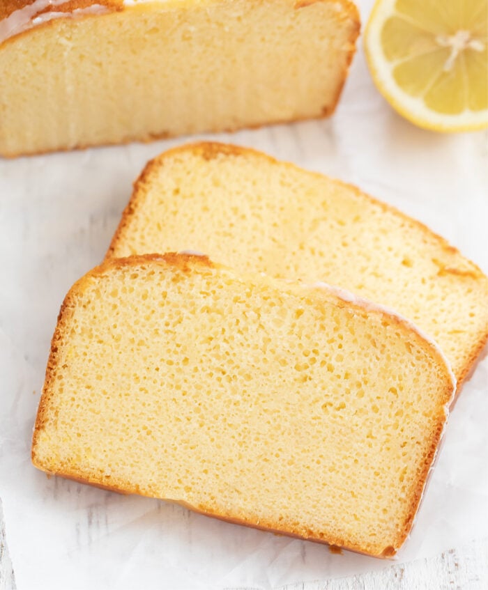two slices of lemon bread.